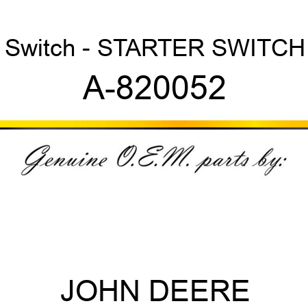 Switch - STARTER SWITCH A-820052