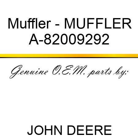 Muffler - MUFFLER A-82009292