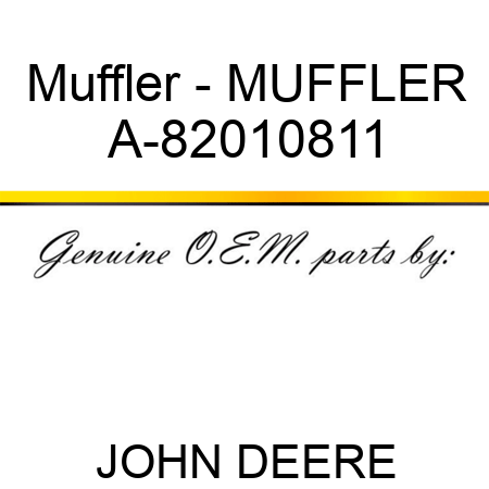 Muffler - MUFFLER A-82010811