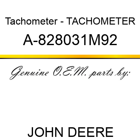 Tachometer - TACHOMETER A-828031M92