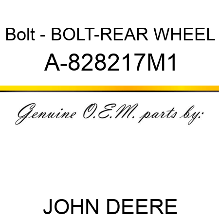 Bolt - BOLT-REAR WHEEL A-828217M1