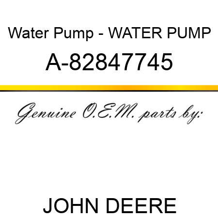 Water Pump - WATER PUMP A-82847745