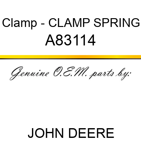 Clamp - CLAMP, SPRING A83114
