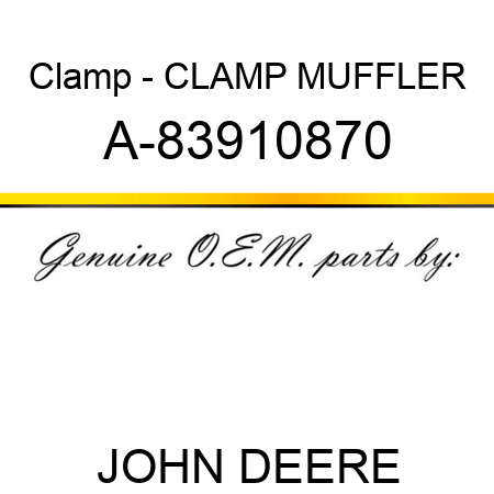 Clamp - CLAMP, MUFFLER A-83910870