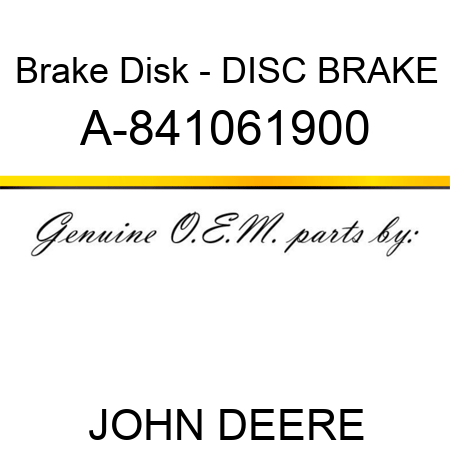 Brake Disk - DISC BRAKE A-841061900