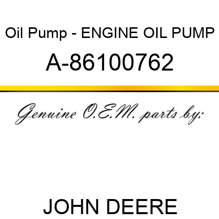 Oil Pump - ENGINE OIL PUMP A-86100762