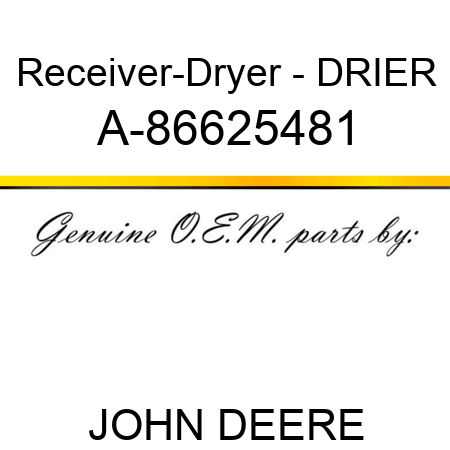 Receiver-Dryer - DRIER A-86625481