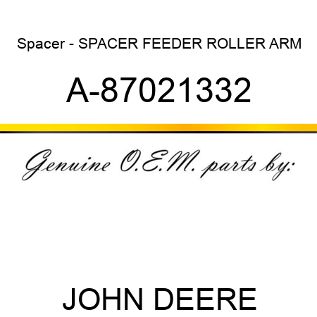 Spacer - SPACER, FEEDER ROLLER ARM A-87021332