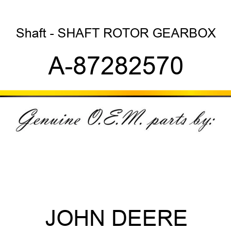 Shaft - SHAFT, ROTOR GEARBOX A-87282570