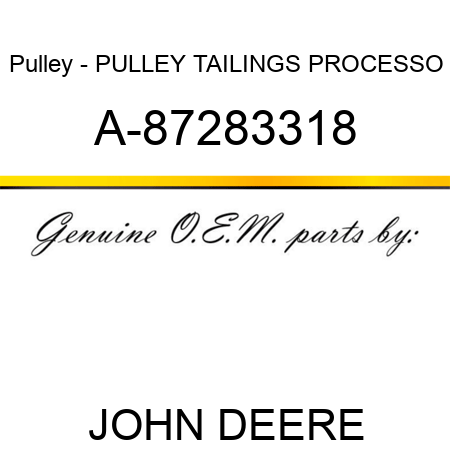 Pulley - PULLEY, TAILINGS PROCESSO A-87283318
