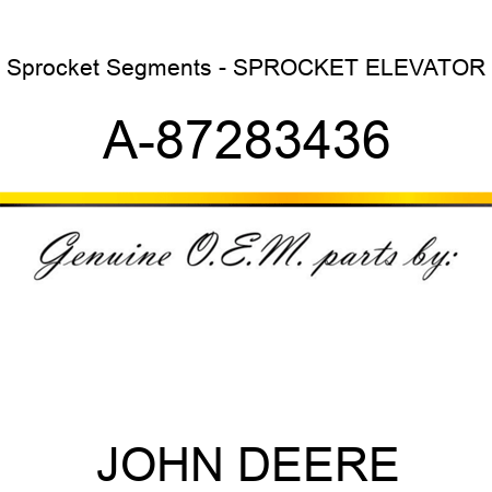 Sprocket Segments - SPROCKET, ELEVATOR A-87283436