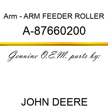 Arm - ARM, FEEDER ROLLER A-87660200