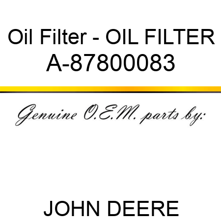 Oil Filter - OIL FILTER A-87800083
