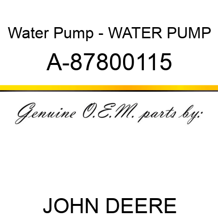 Water Pump - WATER PUMP A-87800115