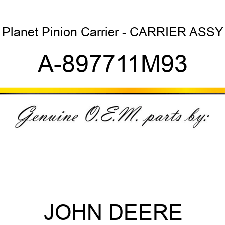 Planet Pinion Carrier - CARRIER ASSY A-897711M93