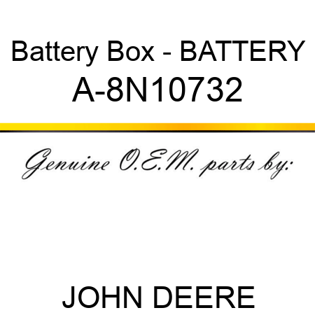 Battery Box - BATTERY A-8N10732