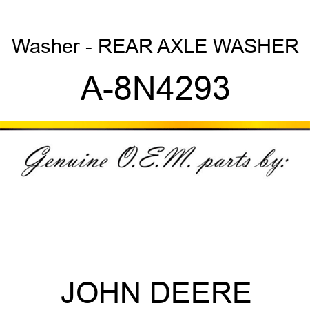 Washer - REAR AXLE WASHER A-8N4293