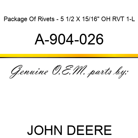 Package Of Rivets - 5 1/2 X 15/16