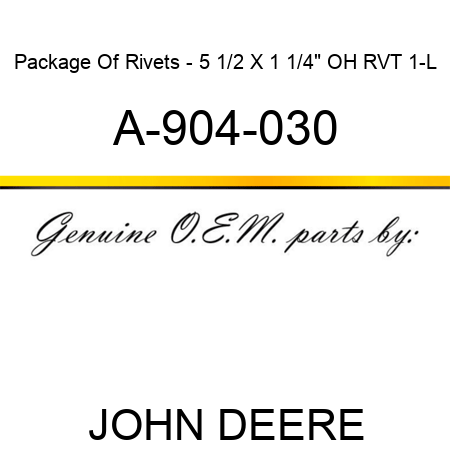 Package Of Rivets - 5 1/2 X 1 1/4