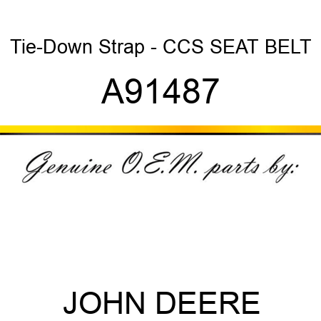 Tie-Down Strap - CCS SEAT BELT A91487