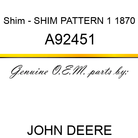 Shim - SHIM, PATTERN 1, 1870 A92451