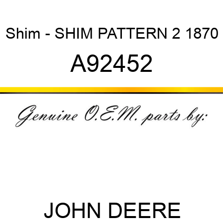 Shim - SHIM, PATTERN 2, 1870 A92452