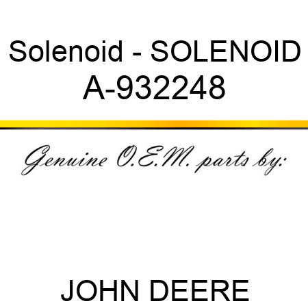 Solenoid - SOLENOID A-932248