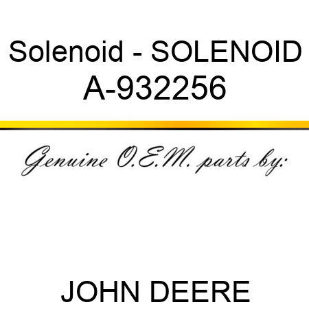 Solenoid - SOLENOID A-932256