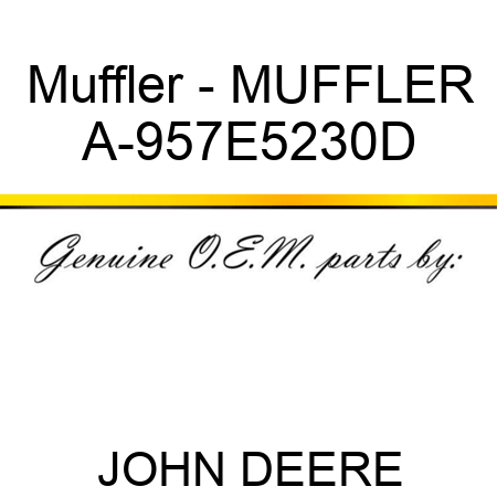 Muffler - MUFFLER A-957E5230D