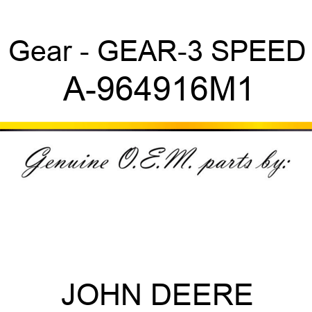 Gear - GEAR-3 SPEED A-964916M1