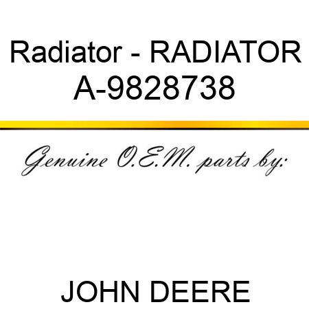 Radiator - RADIATOR A-9828738