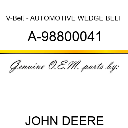 V-Belt - AUTOMOTIVE WEDGE BELT A-98800041