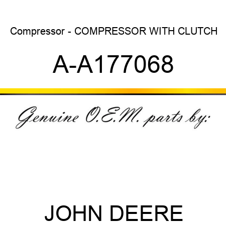 Compressor - COMPRESSOR WITH CLUTCH A-A177068