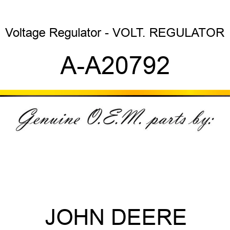 Voltage Regulator - VOLT. REGULATOR A-A20792