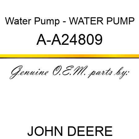 Water Pump - WATER PUMP A-A24809