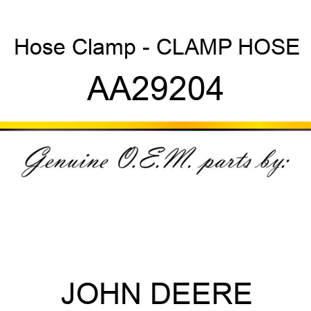 Hose Clamp - CLAMP, HOSE AA29204
