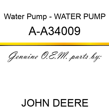 Water Pump - WATER PUMP A-A34009