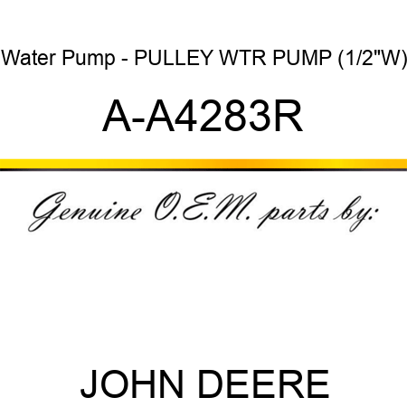 Water Pump - PULLEY, WTR PUMP (1/2