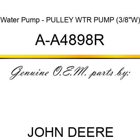 Water Pump - PULLEY, WTR PUMP (3/8