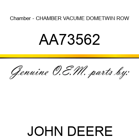 Chamber - CHAMBER, VACUME DOMETWIN ROW AA73562