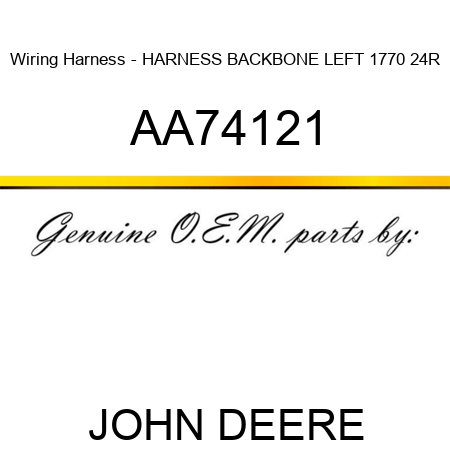 Wiring Harness - HARNESS, BACKBONE, LEFT 1770 24R AA74121