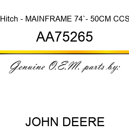 Hitch - MAINFRAME 74`- 50CM, CCS AA75265