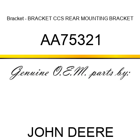 Bracket - BRACKET CCS REAR MOUNTING BRACKET AA75321