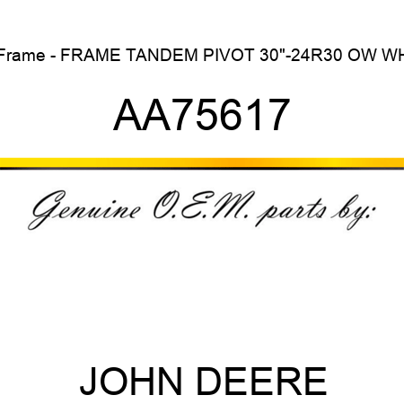 Frame - FRAME, TANDEM PIVOT 30