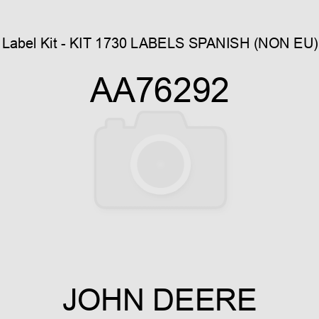 Label Kit - KIT, 1730 LABELS SPANISH (NON EU) AA76292