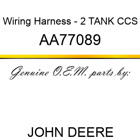Wiring Harness - 2 TANK CCS AA77089