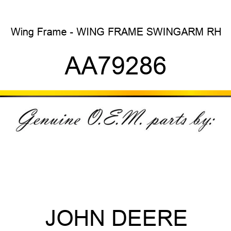 Wing Frame - WING FRAME, SWINGARM, RH AA79286