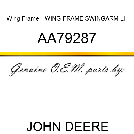 Wing Frame - WING FRAME, SWINGARM, LH AA79287