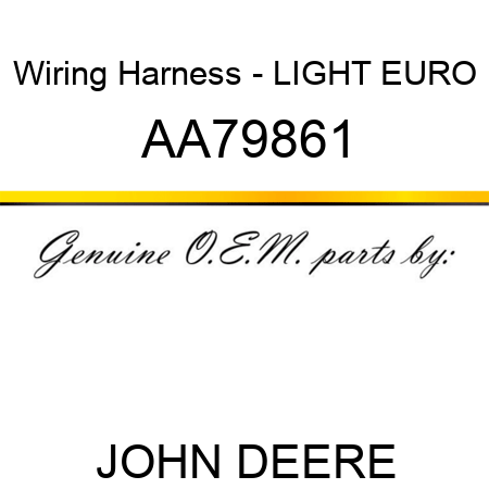 Wiring Harness - LIGHT, EURO AA79861