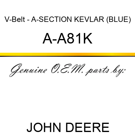 V-Belt - A-SECTION KEVLAR (BLUE) A-A81K